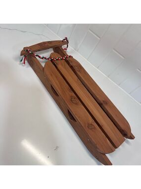 Vintage Wood Sled for Christmas Winter Decor Doll Bear